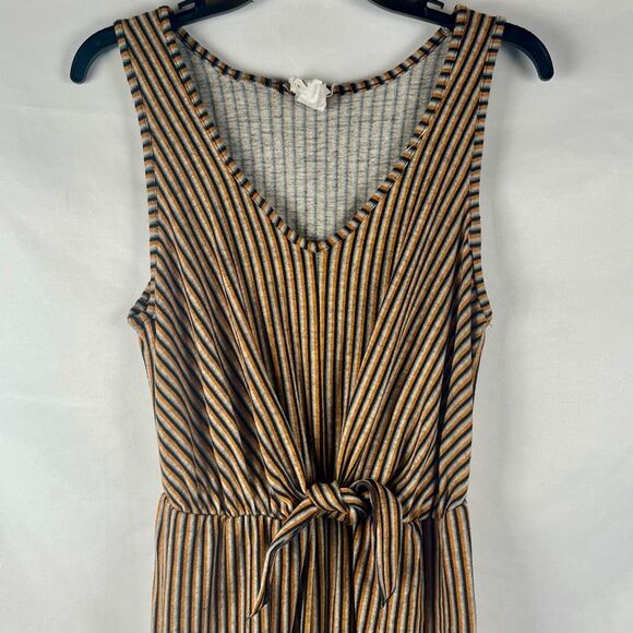 Caution To The Wind Striped One Piece Tank Jumpsuit Medium - Picture 2 of 11